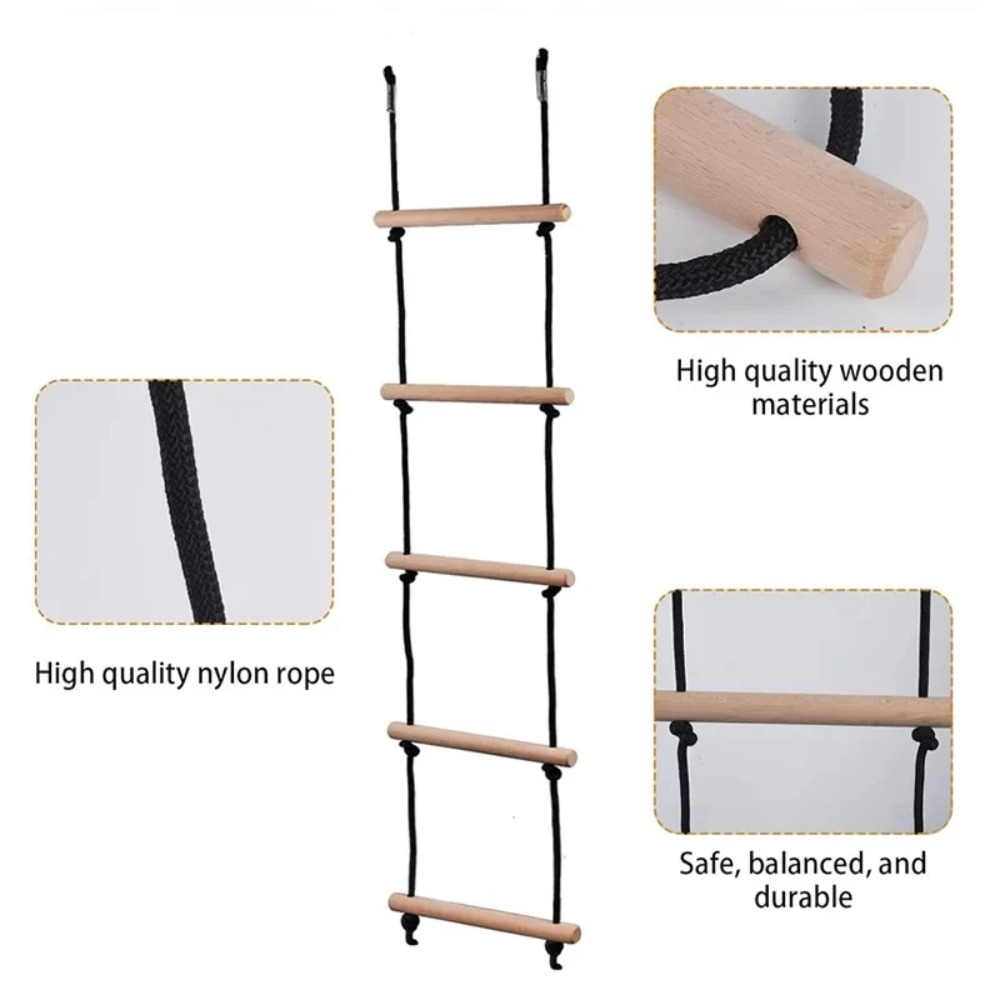 Kids Outdoor Swing - Kinderen Klimtouwladder Houten Schommel Kinderen Binnen
