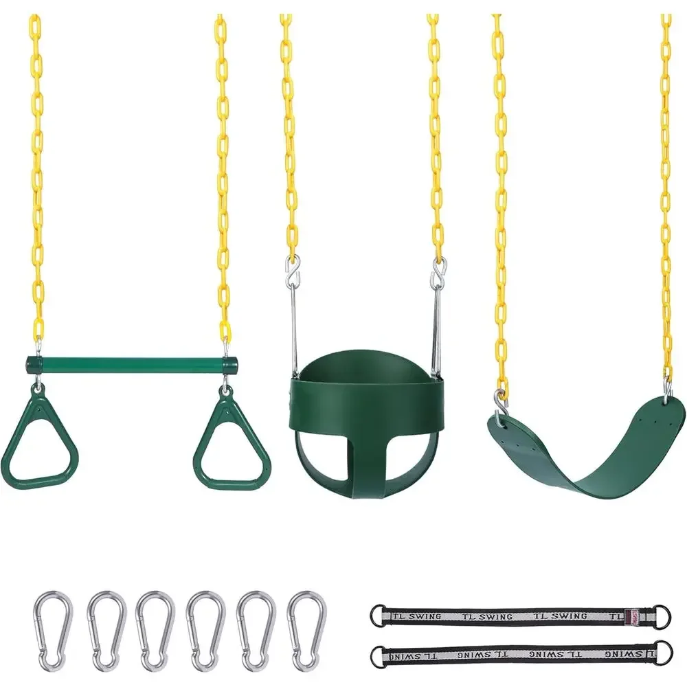 Kids Outdoor Swing - Buitenspeelcombinatie met ringen, zitband, emmerstoel en