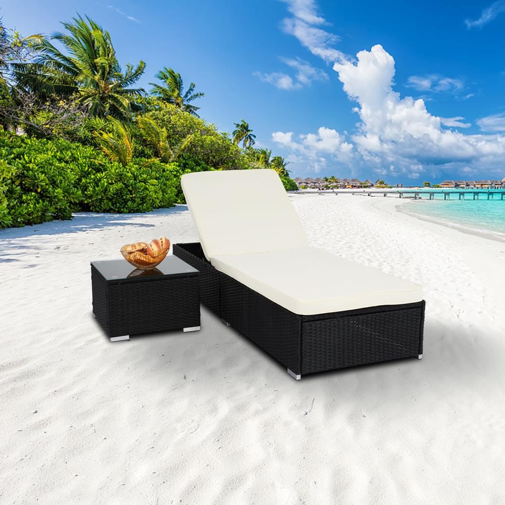 Kids Outdoor Lounger Chair - Tuinmeubelen verstelbare PE rotan ligstoel zonnebed