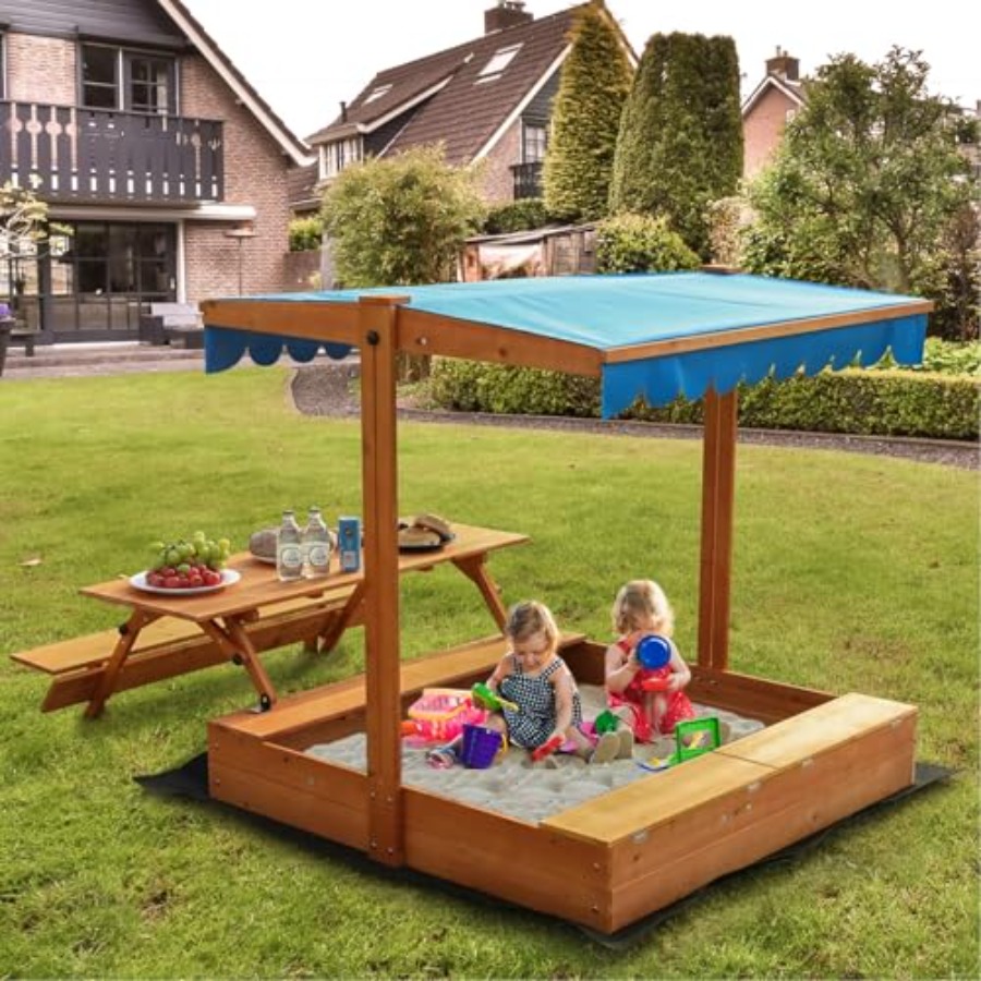 Kids Outdoor Picnic Table - Houten zandbak voor kinderen voor buiten