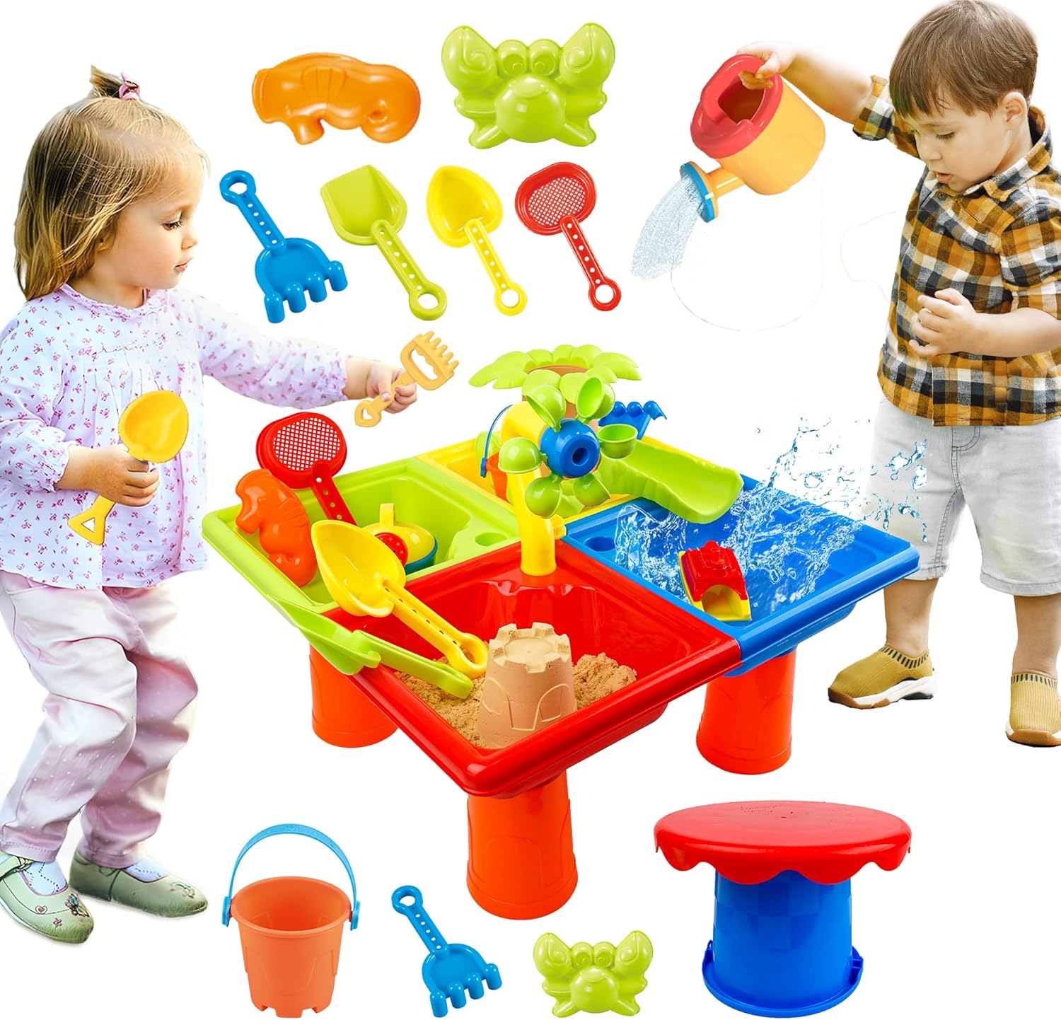 Kids Outdoor Activity Toys - 25 stuks zomerwatertafel voor peuters 4-in-1