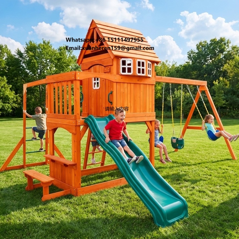 Kids Outdoor Swing - Groot buitenspeeltoestel kinderspeelplaats achtertuin commerciële tuin