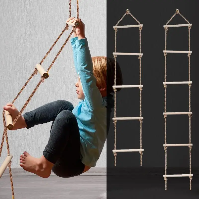 Kids Outdoor Swing - Kinderen Houten Ladder Outdoor Activiteit Veilig