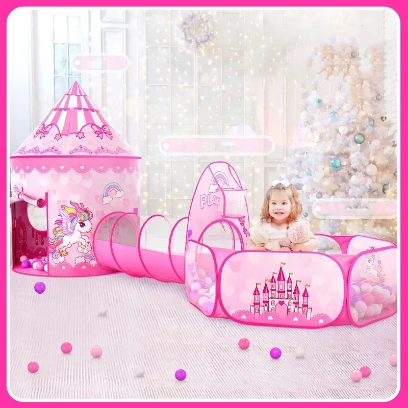 Outdoor Kids In An Indoor World - 3-in-1 kindertenthuis, draagbaar kasteelspeelgoed met tunnel