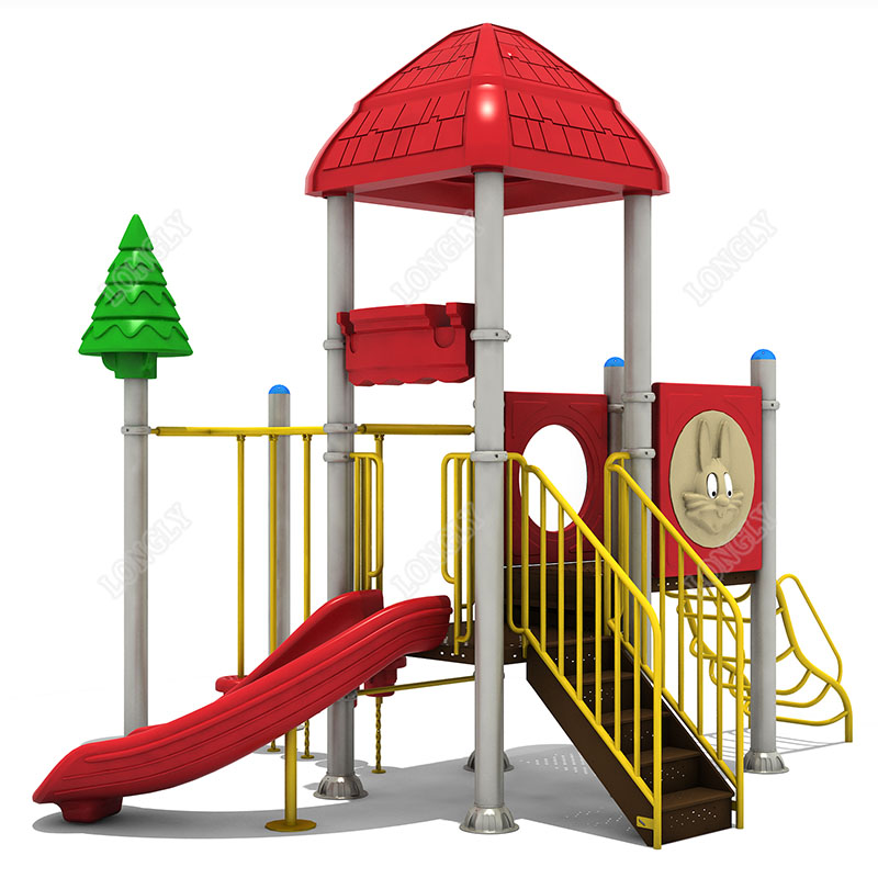Kids Outdoor Park - Rode plastic glijbaan voor kinderen, LLDPE