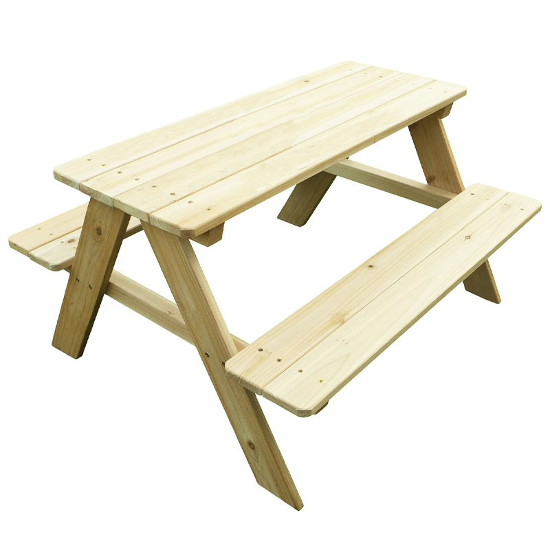 Kids Outdoor Picnic Table - Houten kinderpicknicktafel met bank - Rustieke