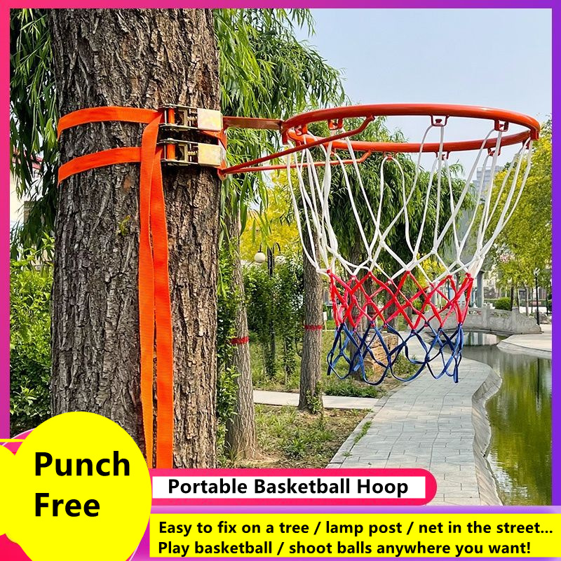 Kids Outdoor Frame - Punch-Gratis Basketbal Hoop Standaard Stalen Velg