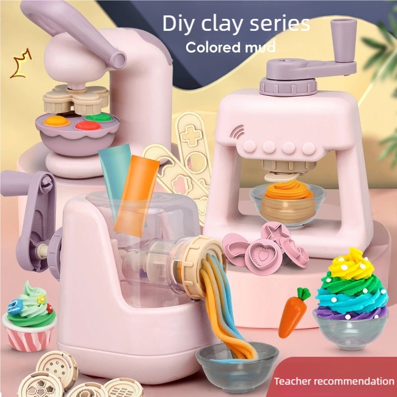 Kids Outdoor Kitchen Set - DIY-kleiknutselset voor peuters, Noedel-ijsmachine met 28