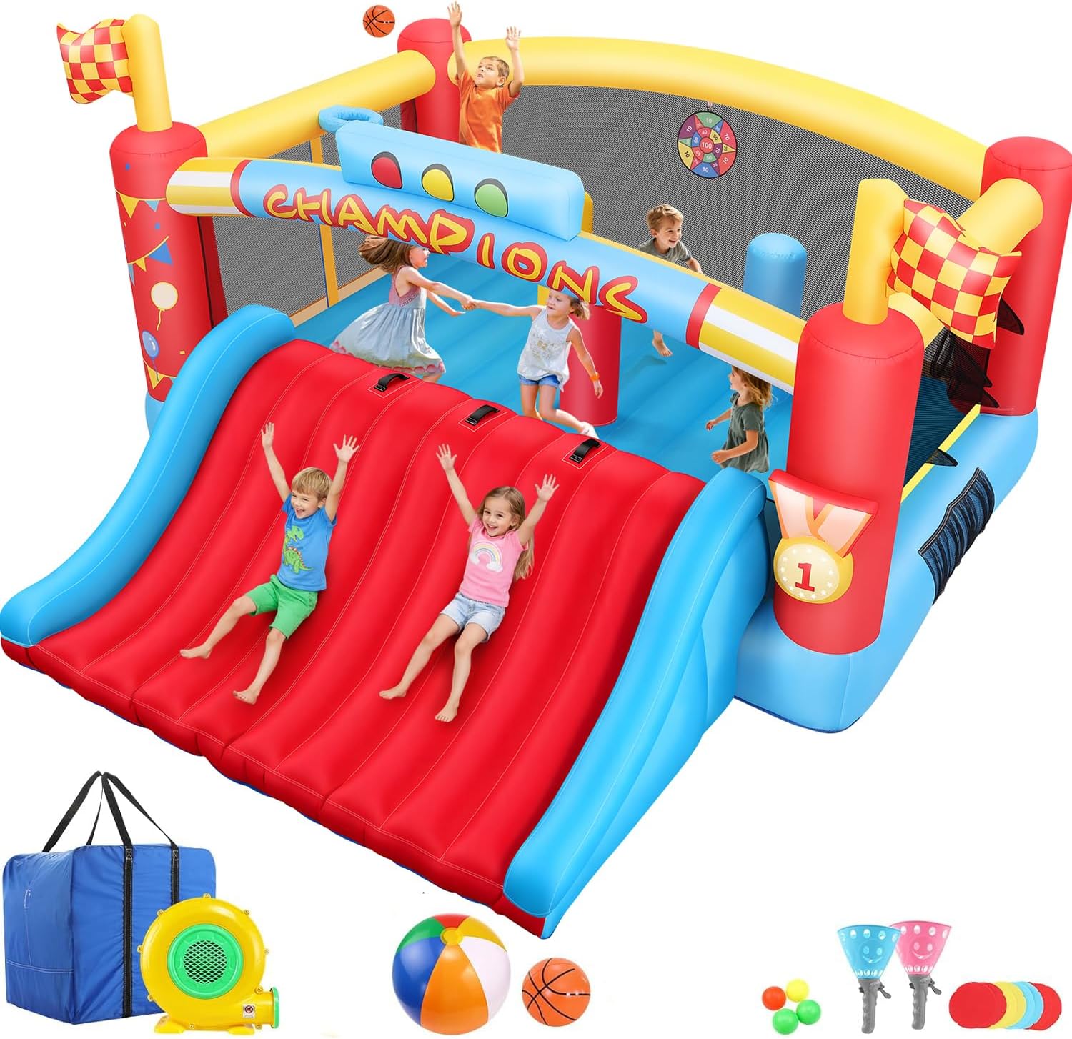 Kids Outdoor Park - Grote opblaasbare springkasteel voor grote kinderen,