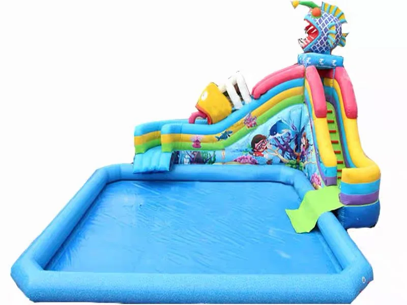 Kids Outdoor Venues - Commercieel opblaasbaar waterpark, duurzame PVC regenboogwaterglijbaan,