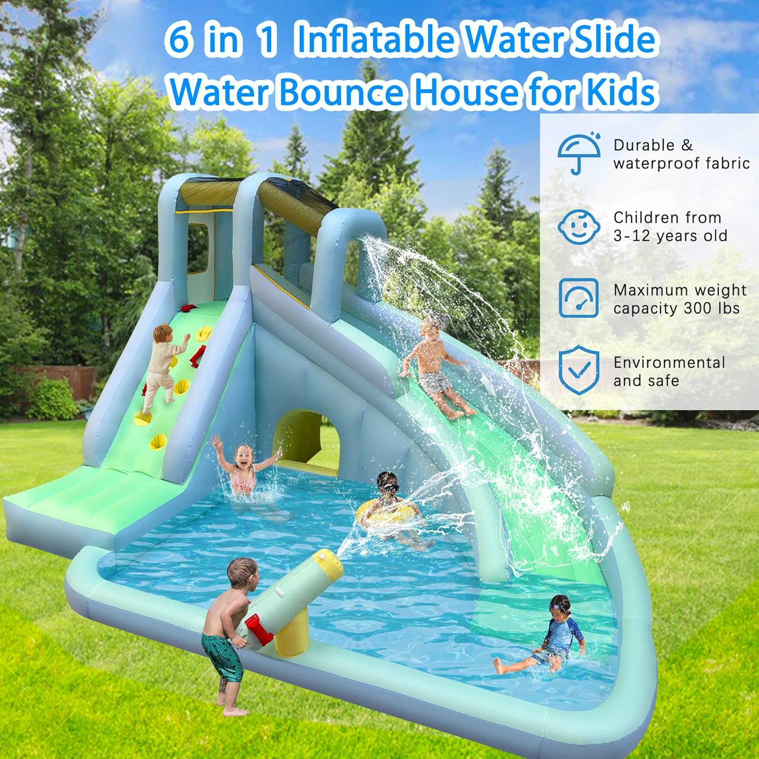 6-in-1 Opblaasbaar Kinderen Sp - Kids Outdoor Climbing Wall recensie en prijs