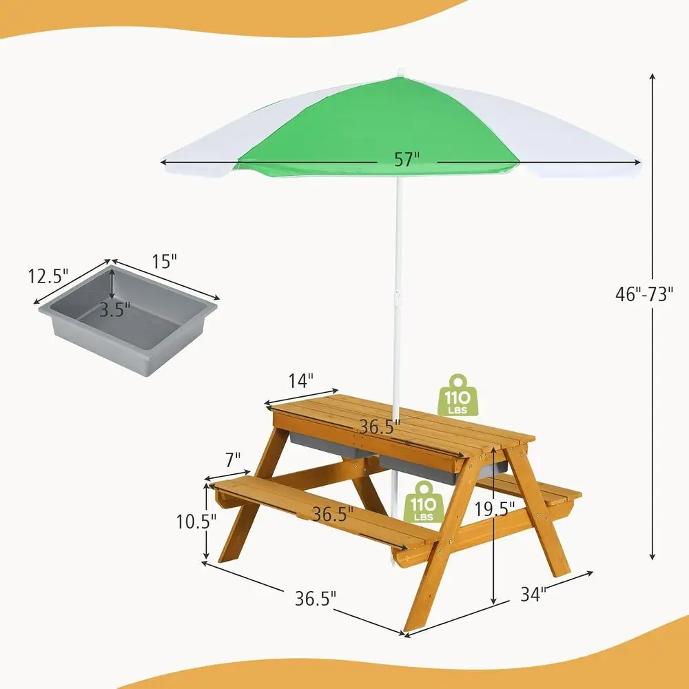 3-in-1 in hoogte verstelbare k - Kids Outdoor Picnic Table recensie en prijs