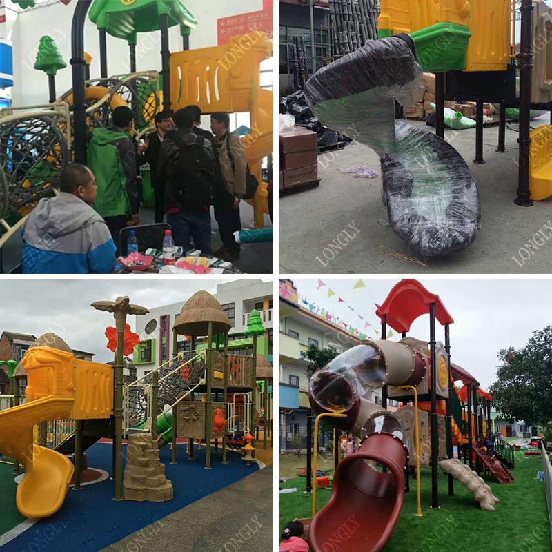 Commerciële plastic glijbaan 4 - Kids Outdoor Park recensie en prijs