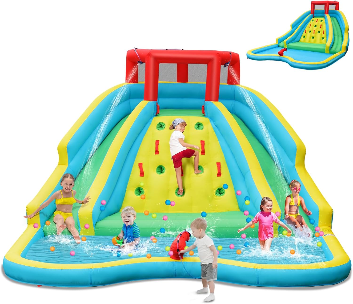 Reuze opblaasbare waterglijbaa - Kids Outdoor Climbing Wall recensie en prijs
