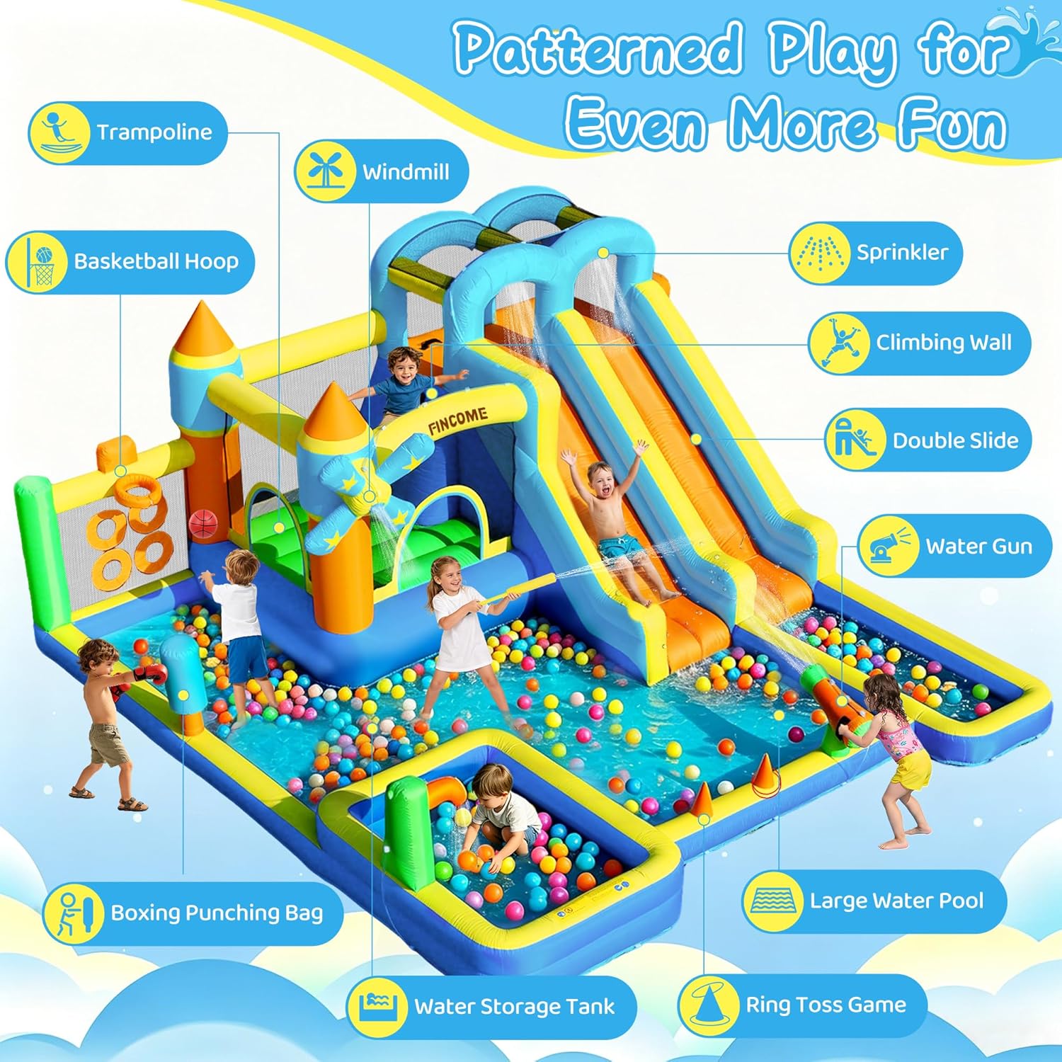 10-in-1 Opblaasbare springkast - Kids Outdoor Park recensie en prijs