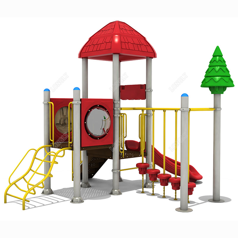 Rode plastic glijbaan voor kin - Kids Outdoor Park recensie en prijs