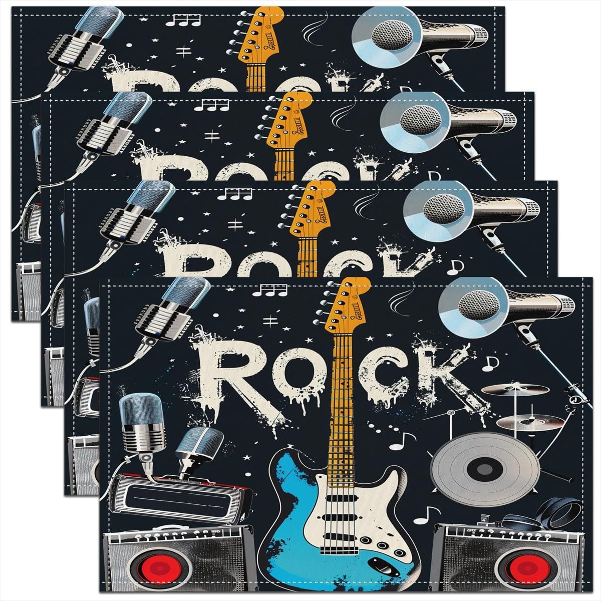 Rockmuziek Placemats Set van 4 - Kids Outdoor Kitchen Set recensie en prijs