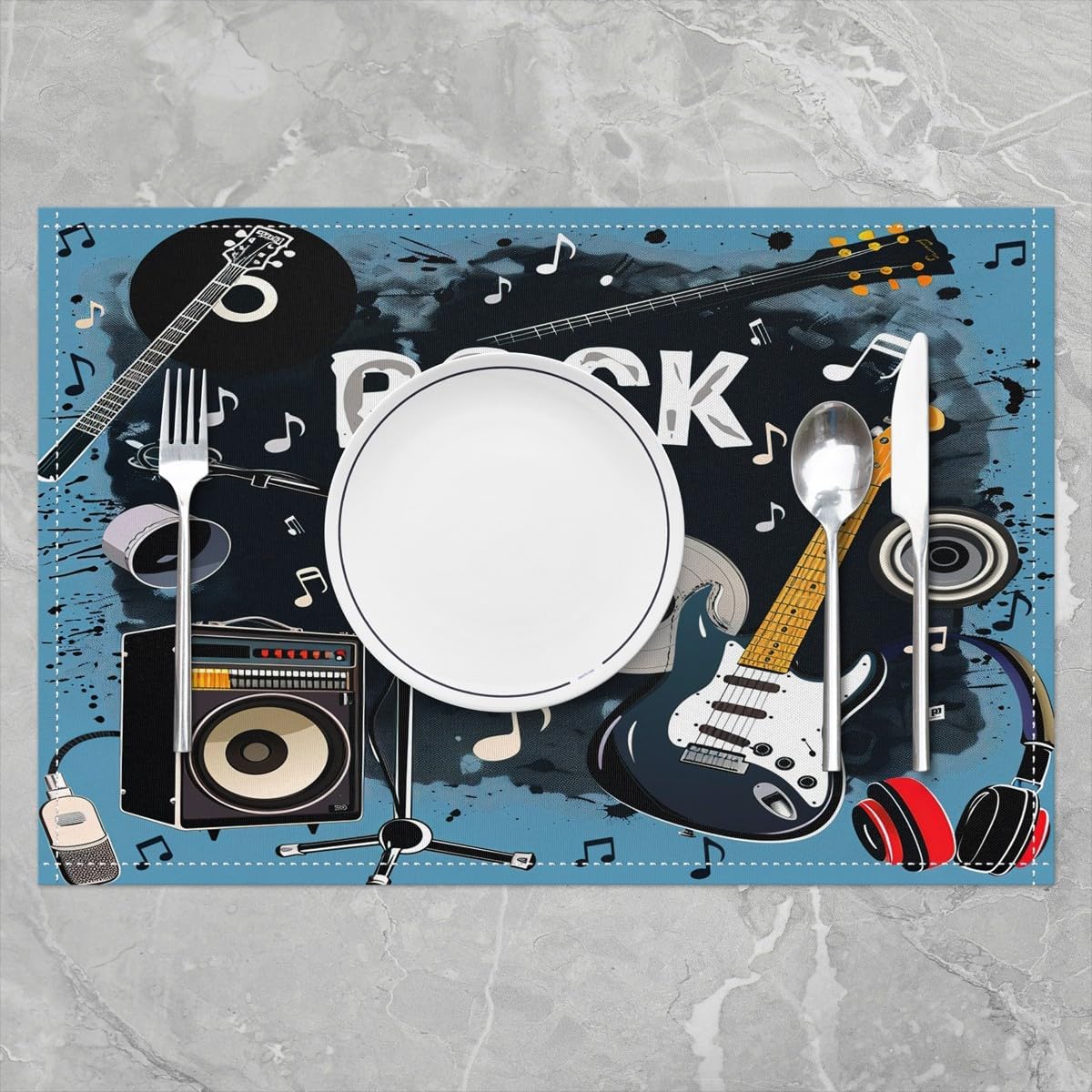 Rockmuziek Placemats Set van 4 - Kids Outdoor Kitchen Set recensie en prijs
