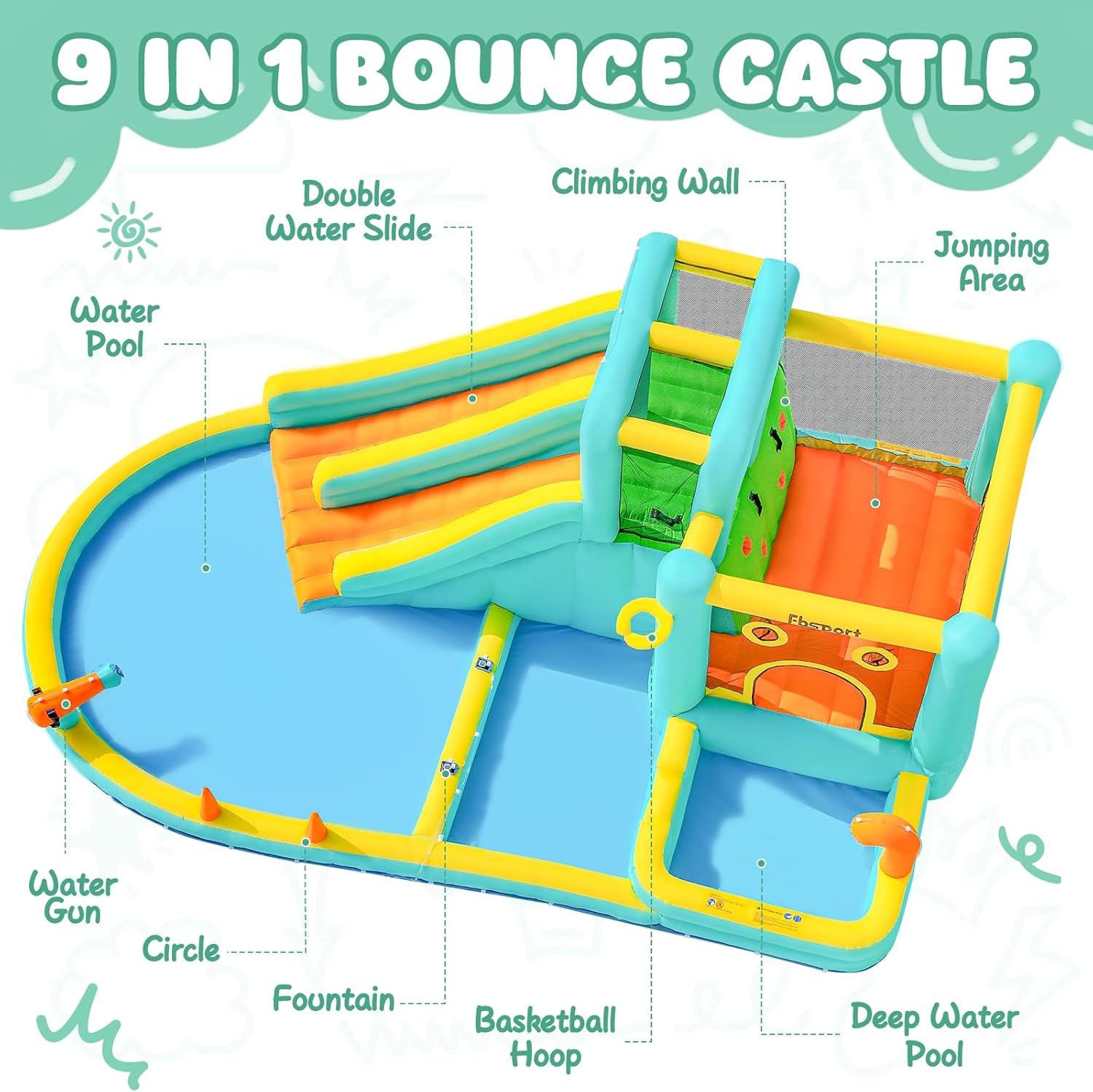 Dubbele glijbaan opblaasbaar w - Kids Outdoor Park recensie en prijs