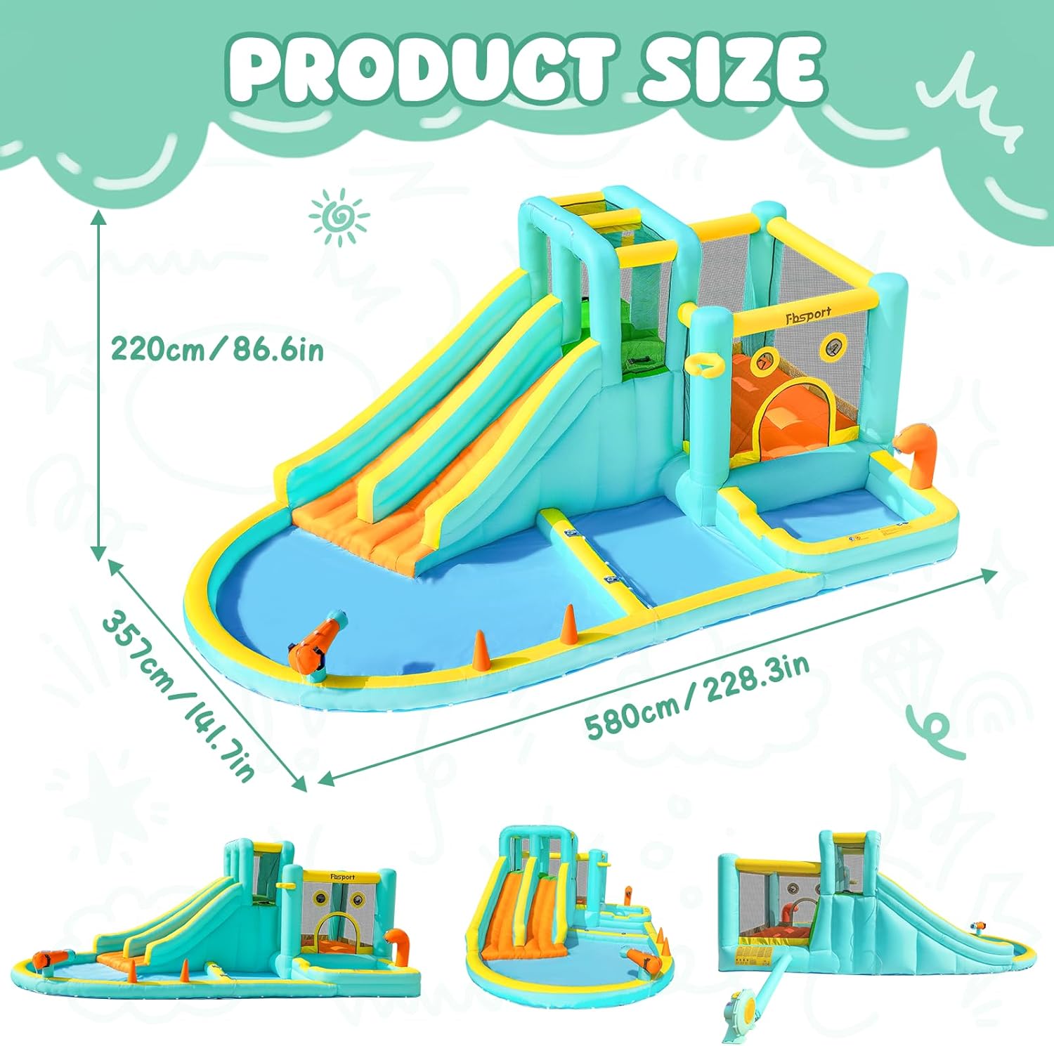 Dubbele glijbaan opblaasbaar w - Kids Outdoor Park recensie en prijs