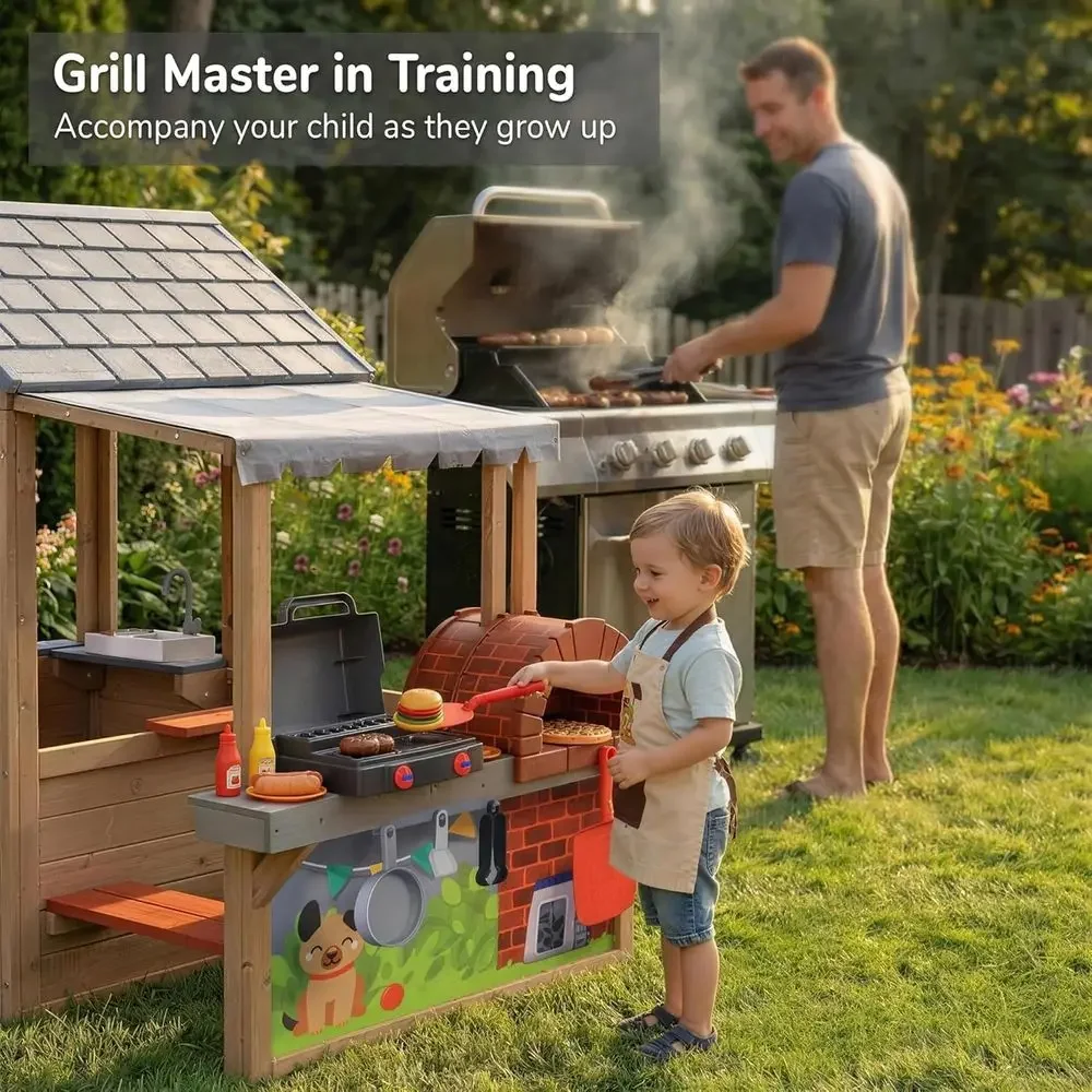 Houten speelhuis voor buiten,  - Kids Outdoor Kitchen Set recensie en prijs