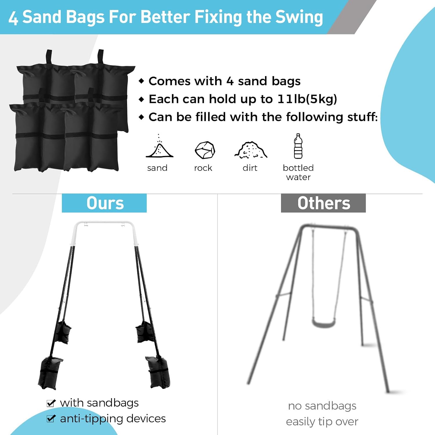 Opvouwbare schommelstandaard v - Kids Outdoor Foldable Chair recensie en prijs