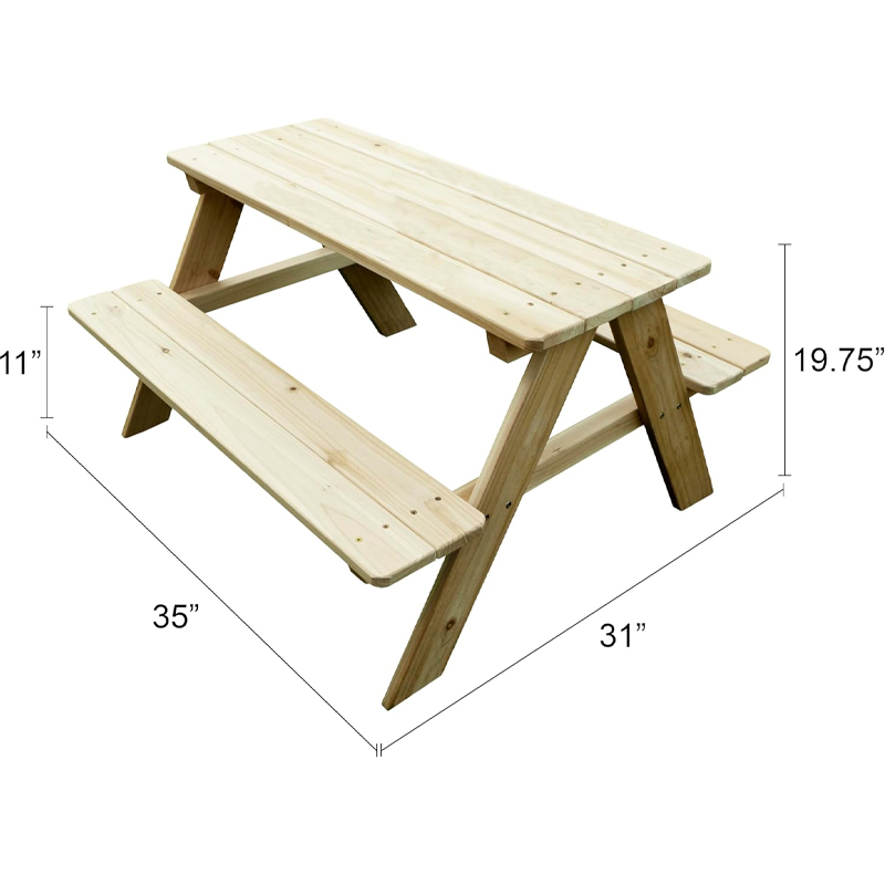 Houten kinderpicknicktafel met - Kids Outdoor Picnic Table recensie en prijs