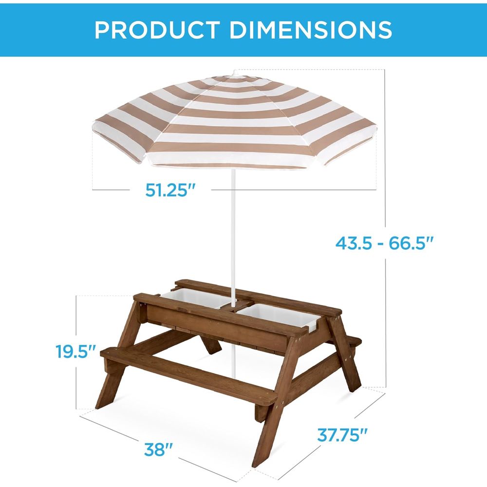 Kinderpicknicktafel met paraso - Kids Outdoor Picnic Table recensie en prijs