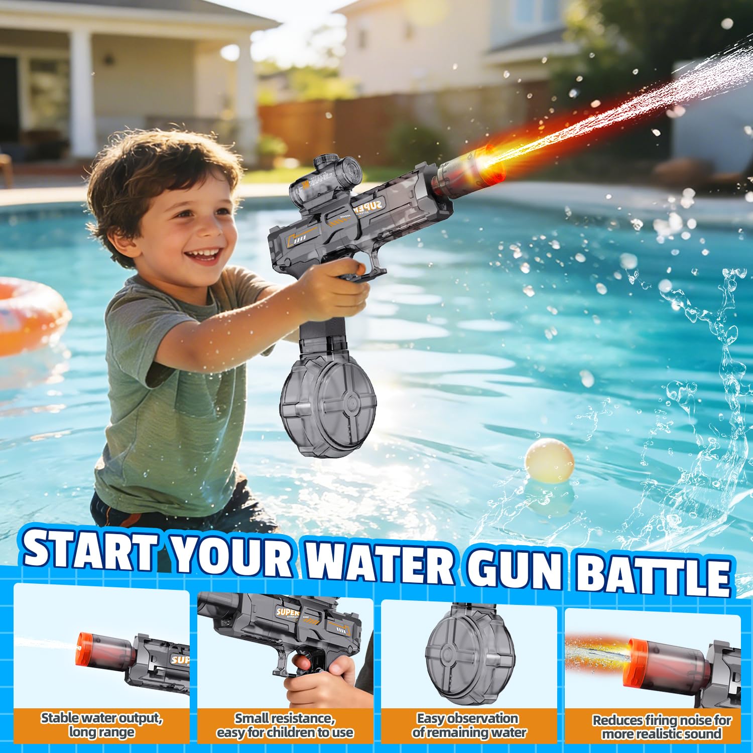 Elektrisch waterpistool voor k - Water Gun Soaker recensie en prijs