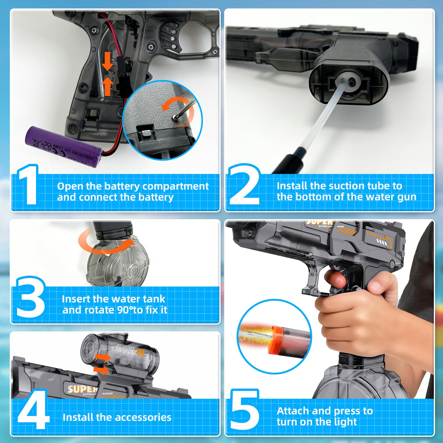 Elektrisch waterpistool voor k - Water Gun Soaker recensie en prijs