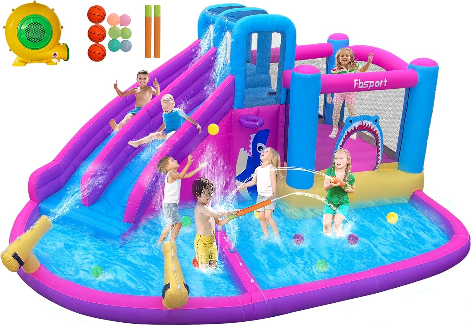 Tweelingwaterglijbaan opblaasb - Kids Outdoor Climbing Wall recensie en prijs